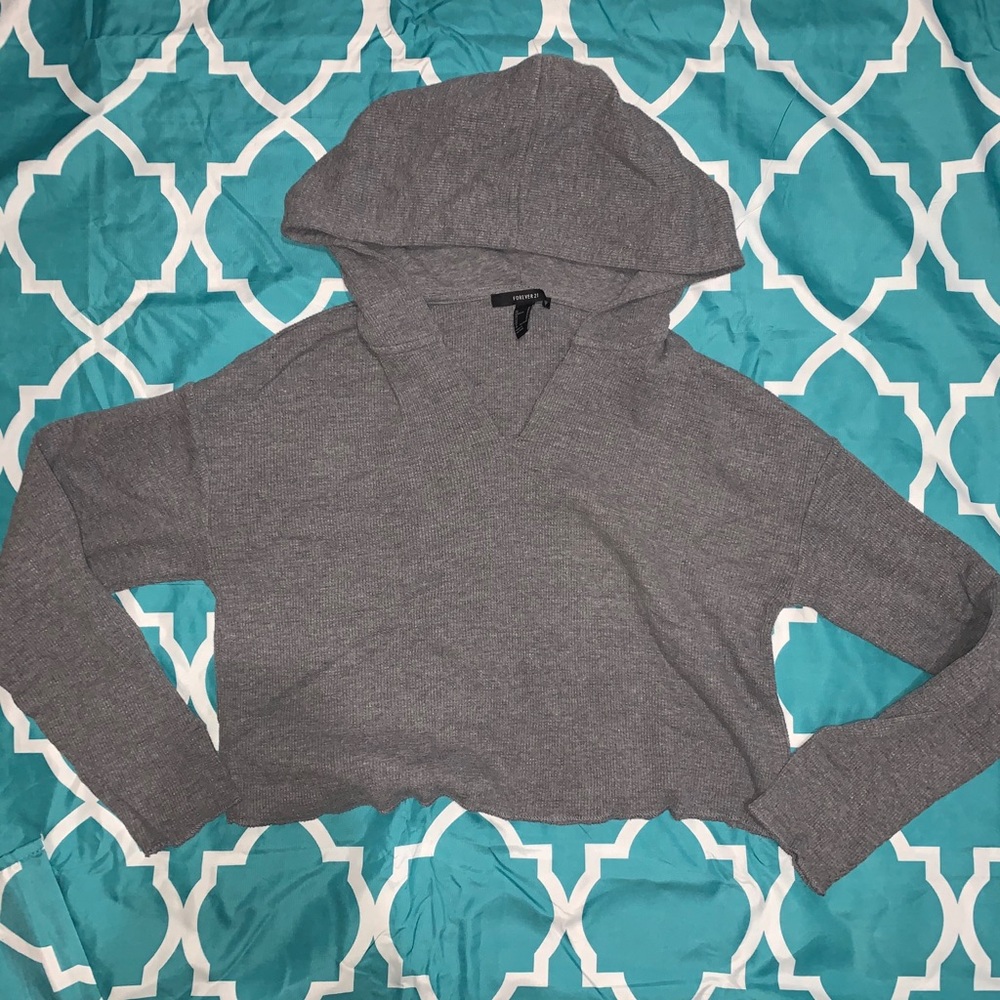 ‼️DEAL‼️ Forever 21 - Cropped Hooded Long Sleeve